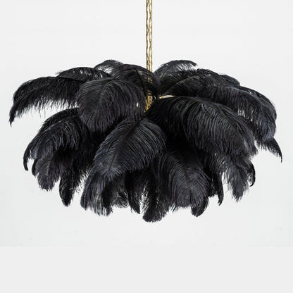 Luxury Ostrich Feather Chandelier Lighting Fixture