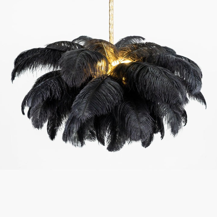 Luxury Ostrich Feather Chandelier Lighting Fixture