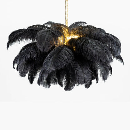 Luxury Ostrich Feather Chandelier Lighting Fixture