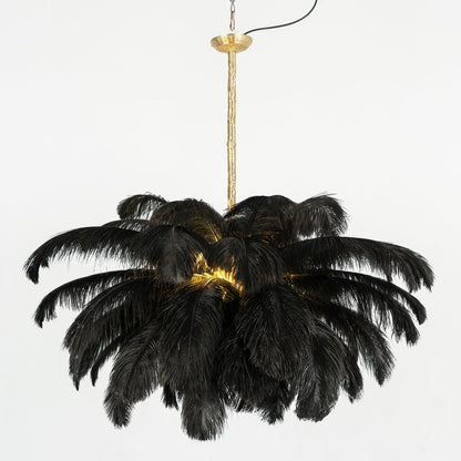 Luxury Ostrich Feather Chandelier Lighting Fixture