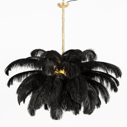 Luxury Ostrich Feather Chandelier Lighting Fixture