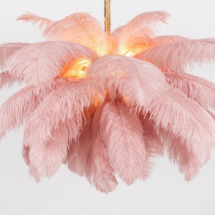 Luxury Ostrich Feather Chandelier Lighting Fixture