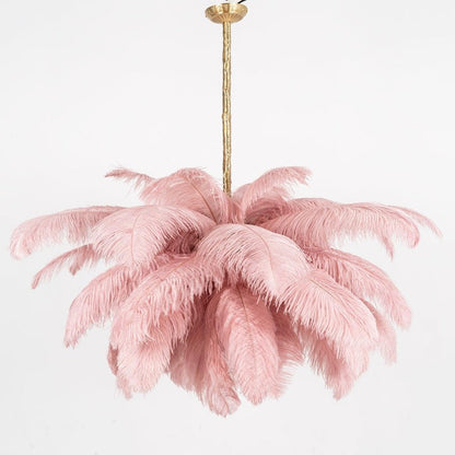 Luxury Ostrich Feather Chandelier Lighting Fixture