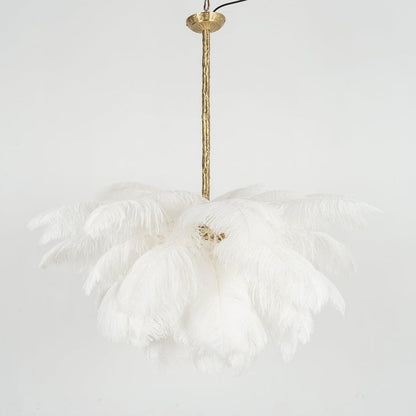 Luxury Ostrich Feather Chandelier Lighting Fixture