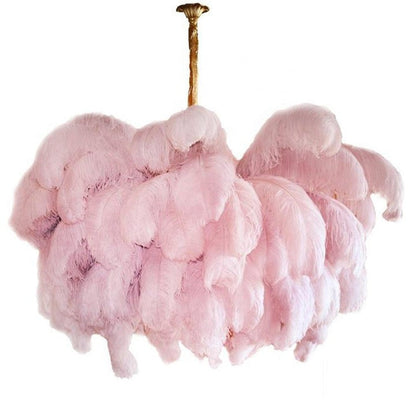 Luxury Ostrich Feather Chandelier Lighting Fixture