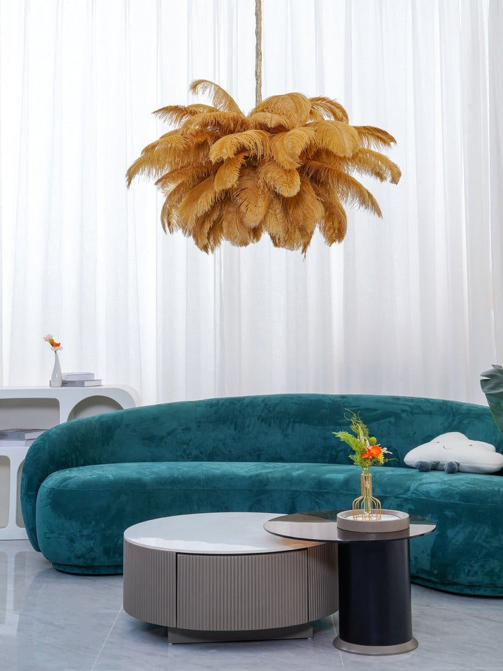Luxury Ostrich Feather Chandelier Lighting Fixture