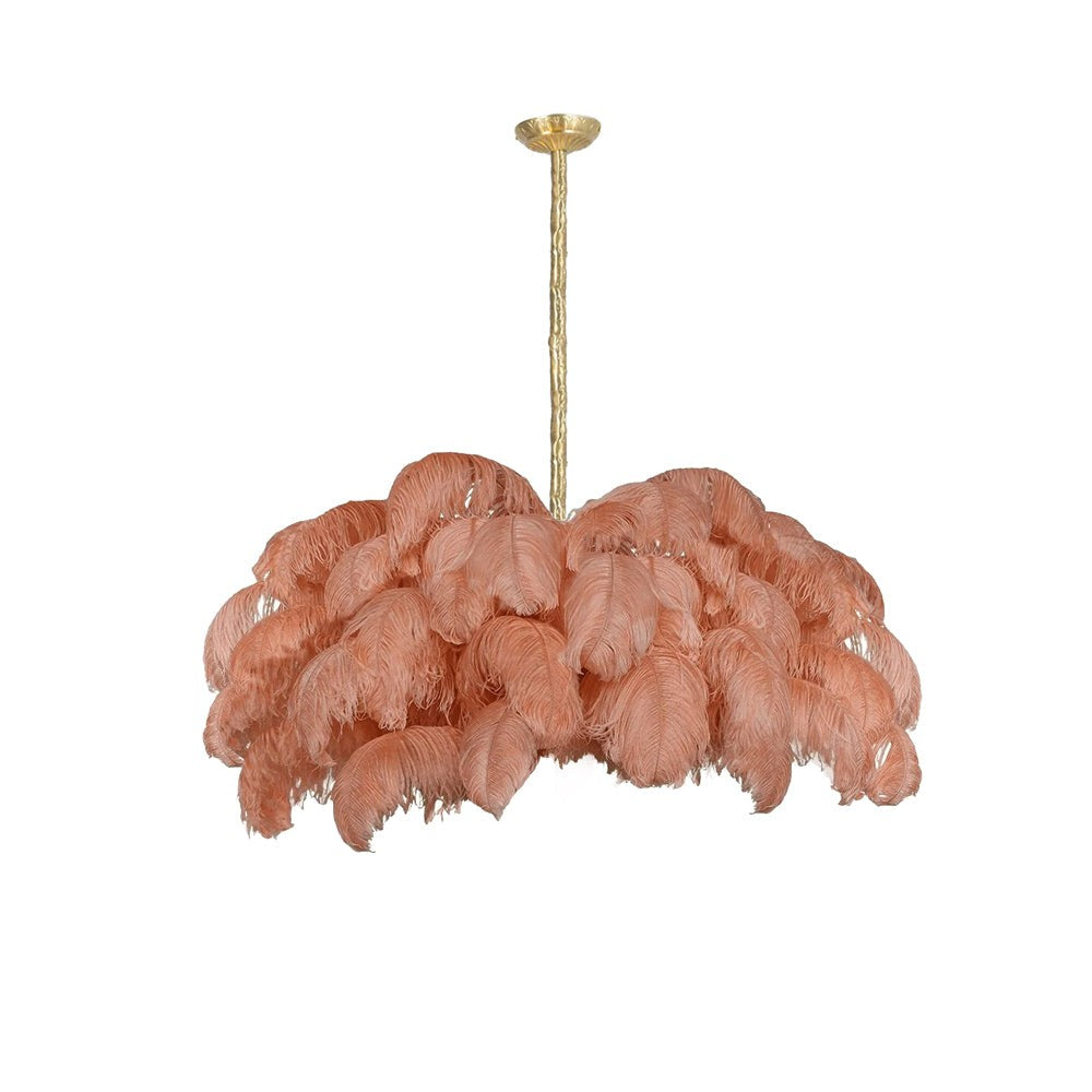 Luxury Ostrich Feather Chandelier Lighting Fixture