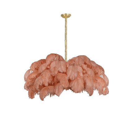 Luxury Ostrich Feather Chandelier Lighting Fixture