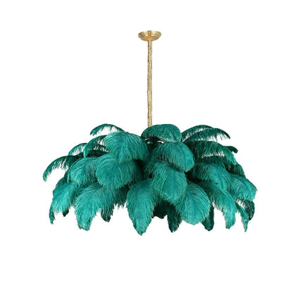 Luxury Ostrich Feather Chandelier Lighting Fixture