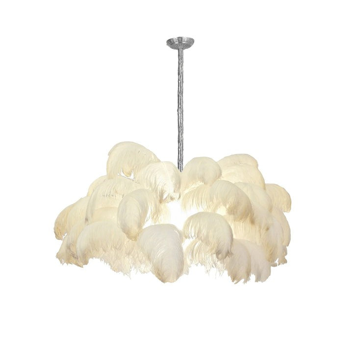 Luxury Ostrich Feather Chandelier Lighting Fixture