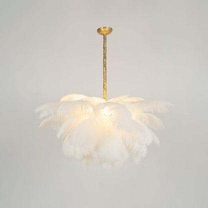 Luxury Ostrich Feather Chandelier Lighting Fixture