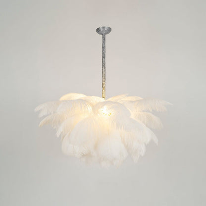 Luxury Ostrich Feather Chandelier Lighting Fixture