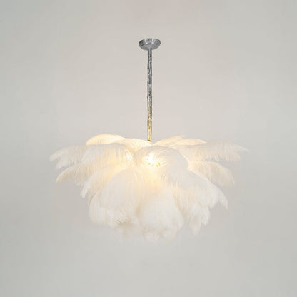 Luxury Ostrich Feather Chandelier Lighting Fixture