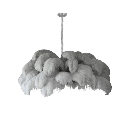 Luxury Ostrich Feather Chandelier Lighting Fixture