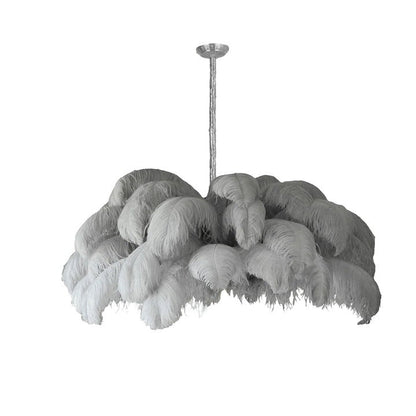 Luxury Ostrich Feather Chandelier Lighting Fixture