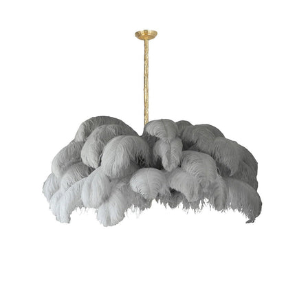 Luxury Ostrich Feather Chandelier Lighting Fixture
