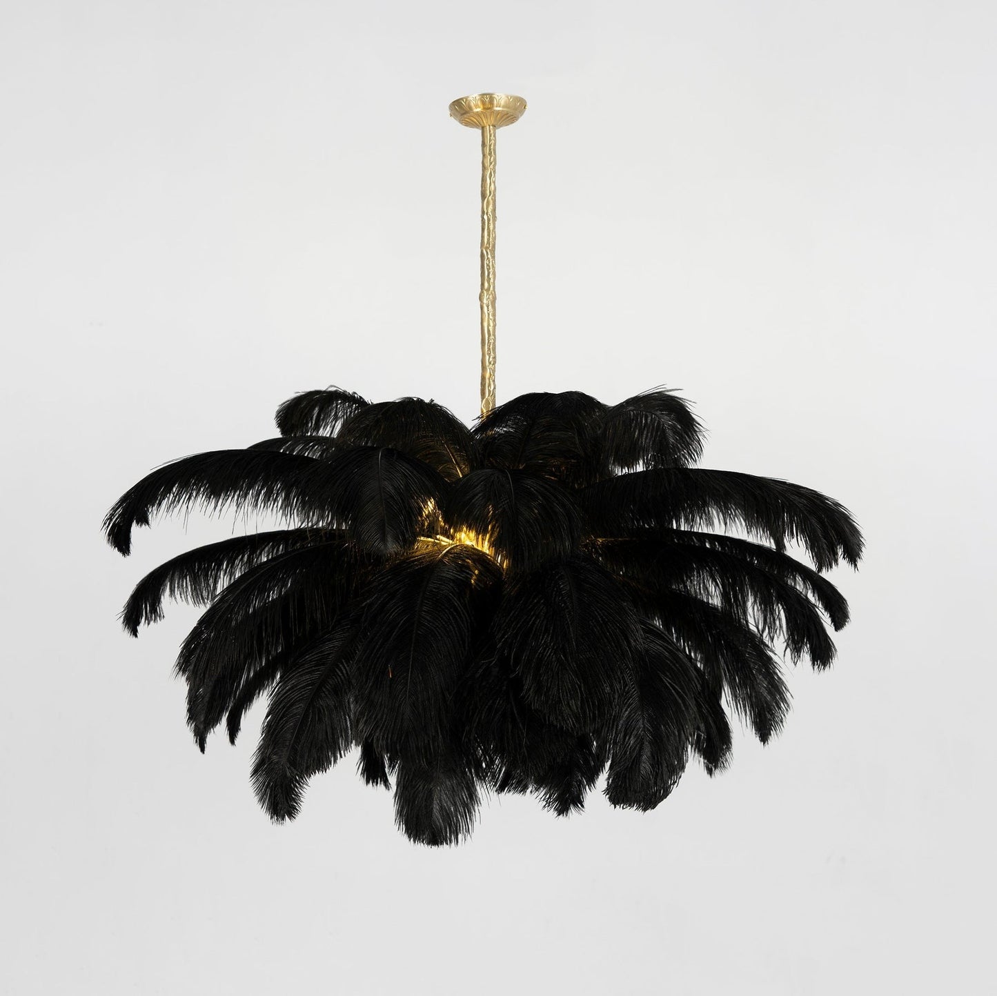 Luxury Ostrich Feather Chandelier Lighting Fixture