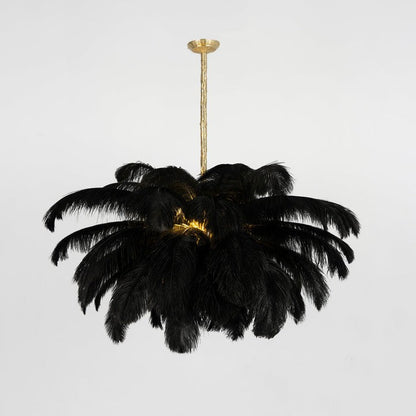 Luxury Ostrich Feather Chandelier Lighting Fixture