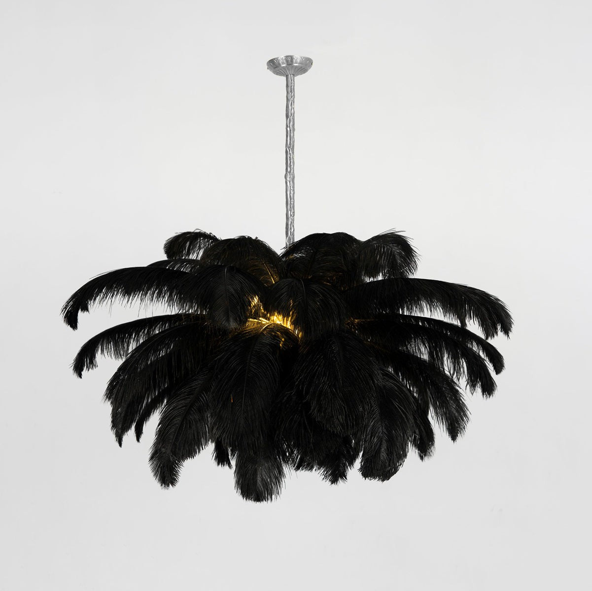 Luxury Ostrich Feather Chandelier Lighting Fixture