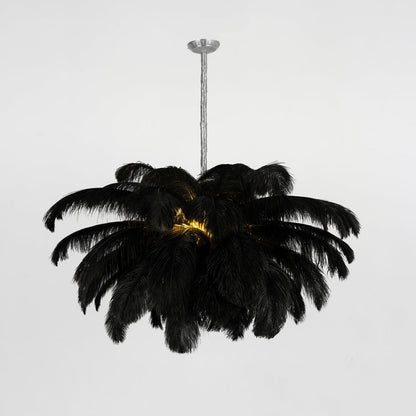 Luxury Ostrich Feather Chandelier Lighting Fixture