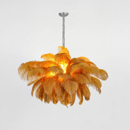 Luxury Ostrich Feather Chandelier Lighting Fixture