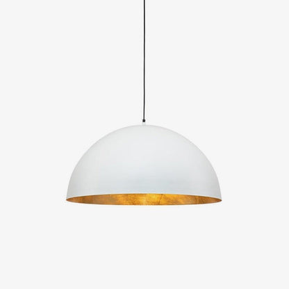 Matte Black Dome Pendant Light with Gold Interior