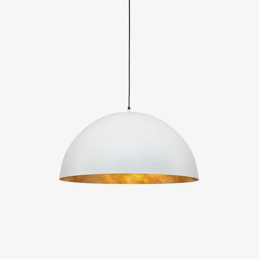 Matte Black Dome Pendant Light with Gold Interior