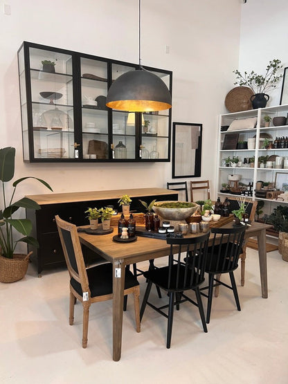 Matte Black Dome Pendant Light with Gold Interior