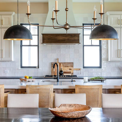 Matte Black Dome Pendant Light with Gold Interior