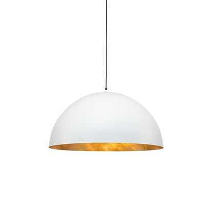 Matte Black Dome Pendant Light with Gold Interior
