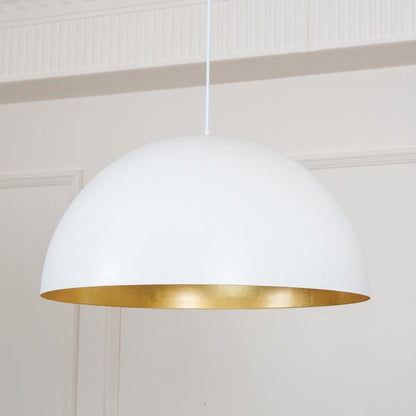 Matte Black Dome Pendant Light with Gold Interior