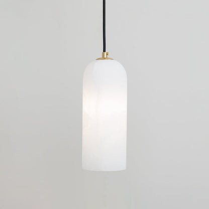 Mid-Century Alabaster Pendant Light with Brass Accents