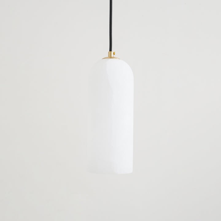 Mid-Century Alabaster Pendant Light with Brass Accents