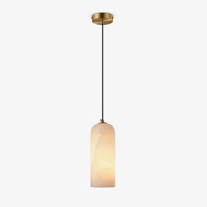 Mid-Century Alabaster Pendant Light with Brass Accents