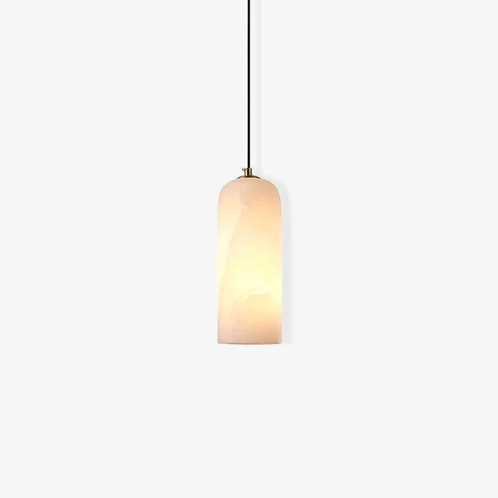 Mid-Century Alabaster Pendant Light with Brass Accents