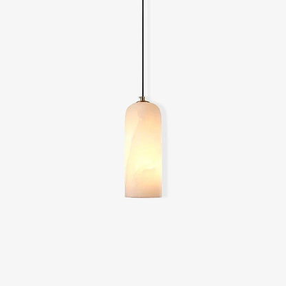 Mid-Century Alabaster Pendant Light with Brass Accents