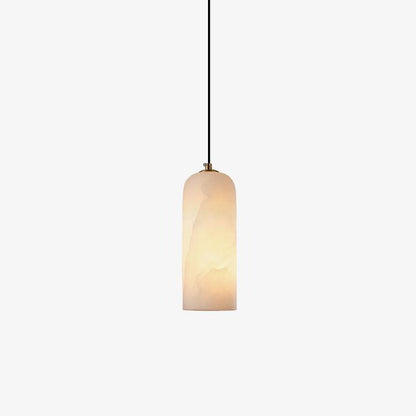 Mid-Century Alabaster Pendant Light with Brass Accents