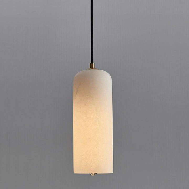 Mid-Century Alabaster Pendant Light with Brass Accents