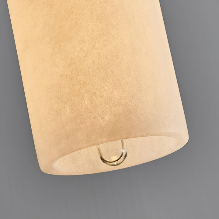 Mid-Century Alabaster Pendant Light with Brass Accents