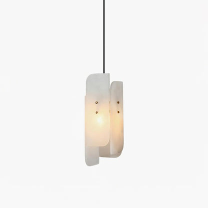 Mini Alabaster Pendant Light with Brass Details