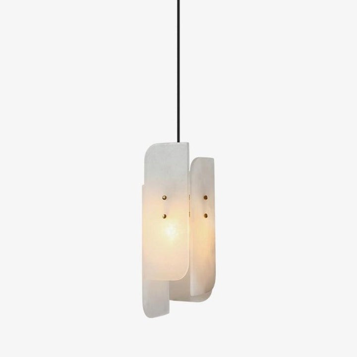 Mini Alabaster Pendant Light with Brass Details