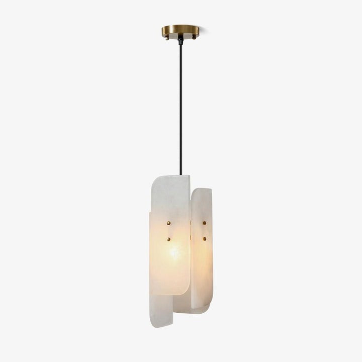 Mini Alabaster Pendant Light with Brass Details