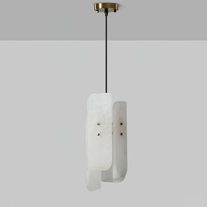 Mini Alabaster Pendant Light with Brass Details