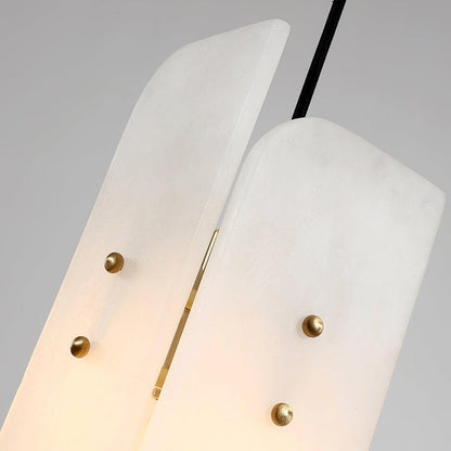 Mini Alabaster Pendant Light with Brass Details