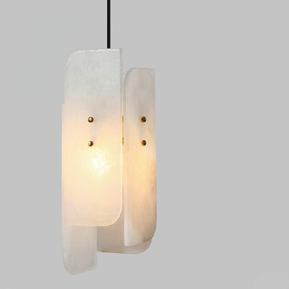 Mini Alabaster Pendant Light with Brass Details