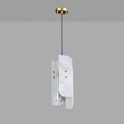 Mini Alabaster Pendant Light with Brass Details