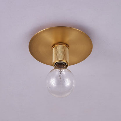 Minimalist Brass Ceiling Light with Clear Shade