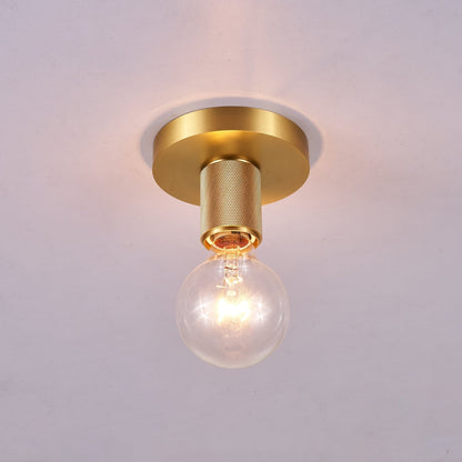 Minimalist Brass Ceiling Light with Clear Shade