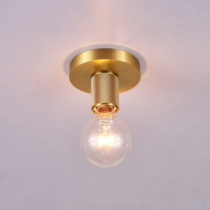 Minimalist Brass Ceiling Light with Clear Shade