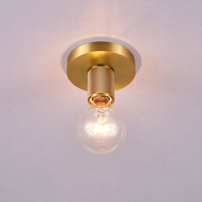 Minimalist Brass Ceiling Light with Clear Shade